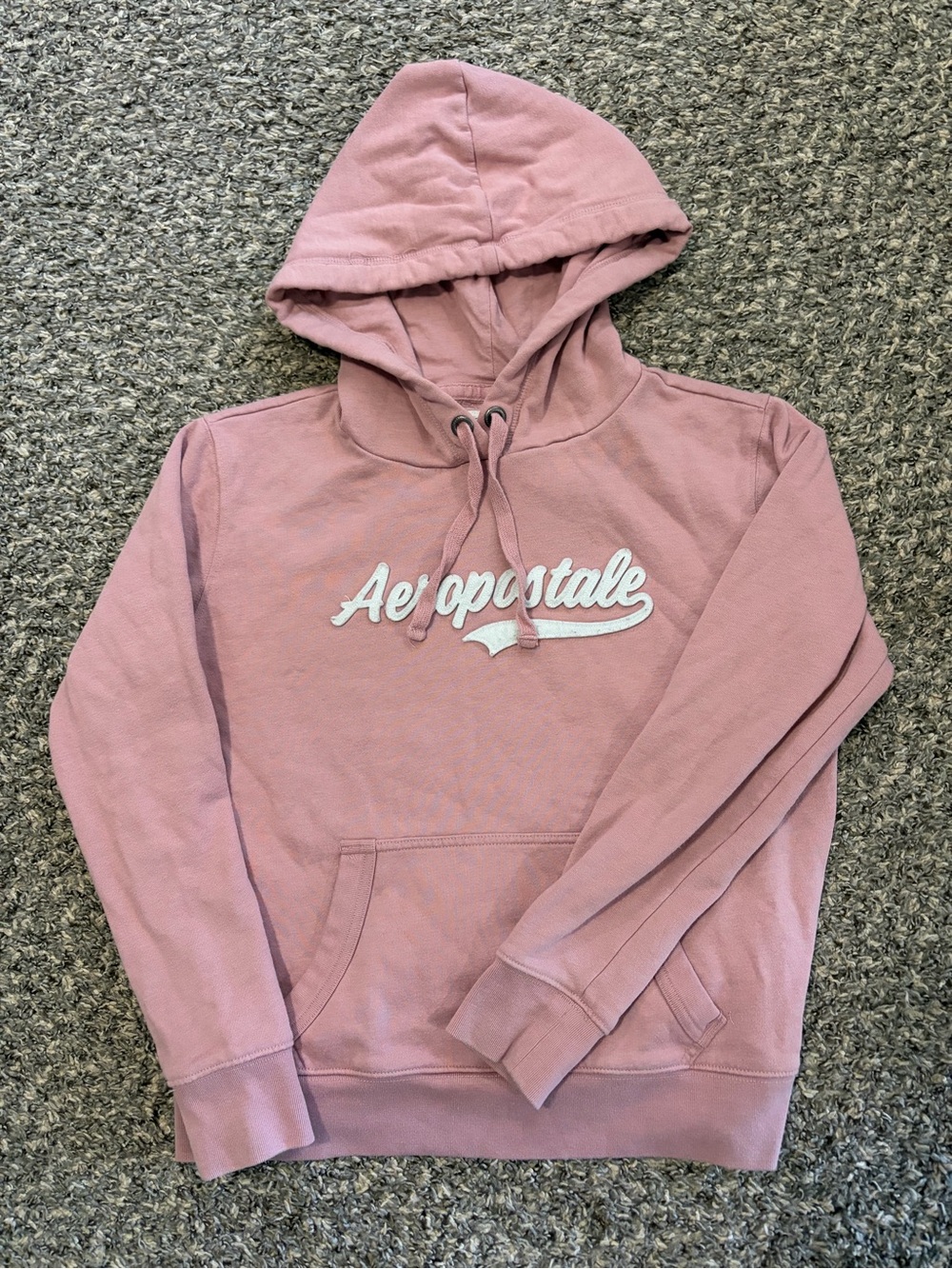 Aeropostale Dusty Pink Pullover Hoodie with Script Logo